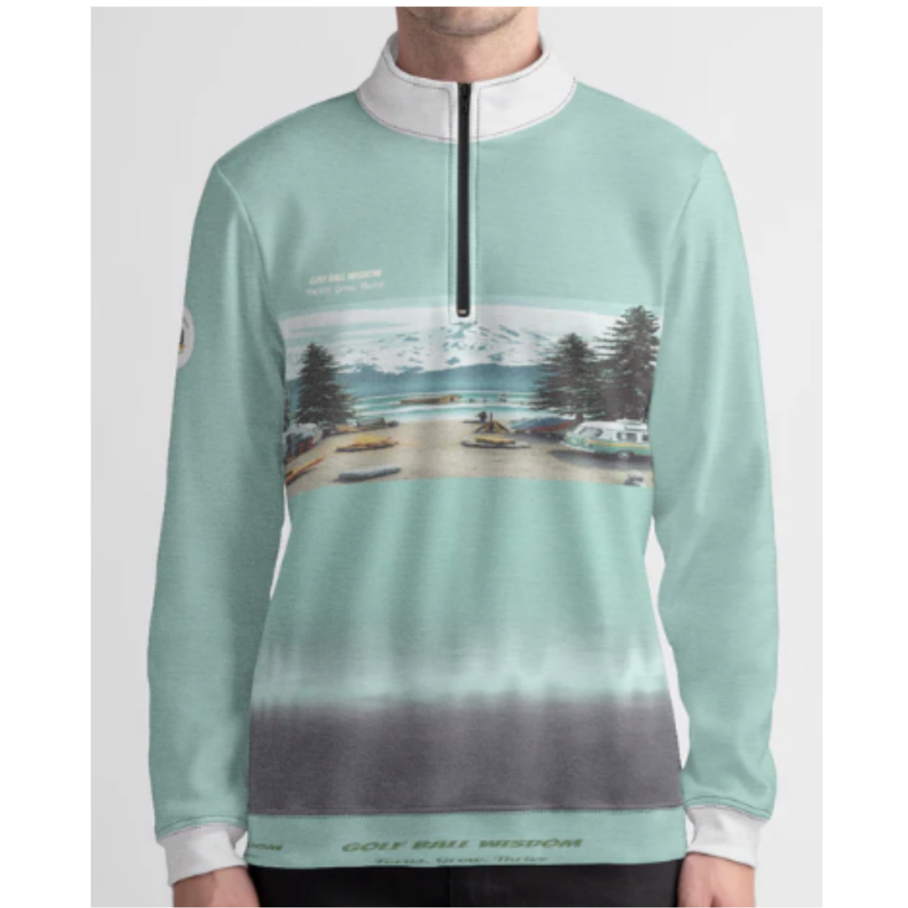 Stylish lake quarter zip representing the fusion of style and personal growth.