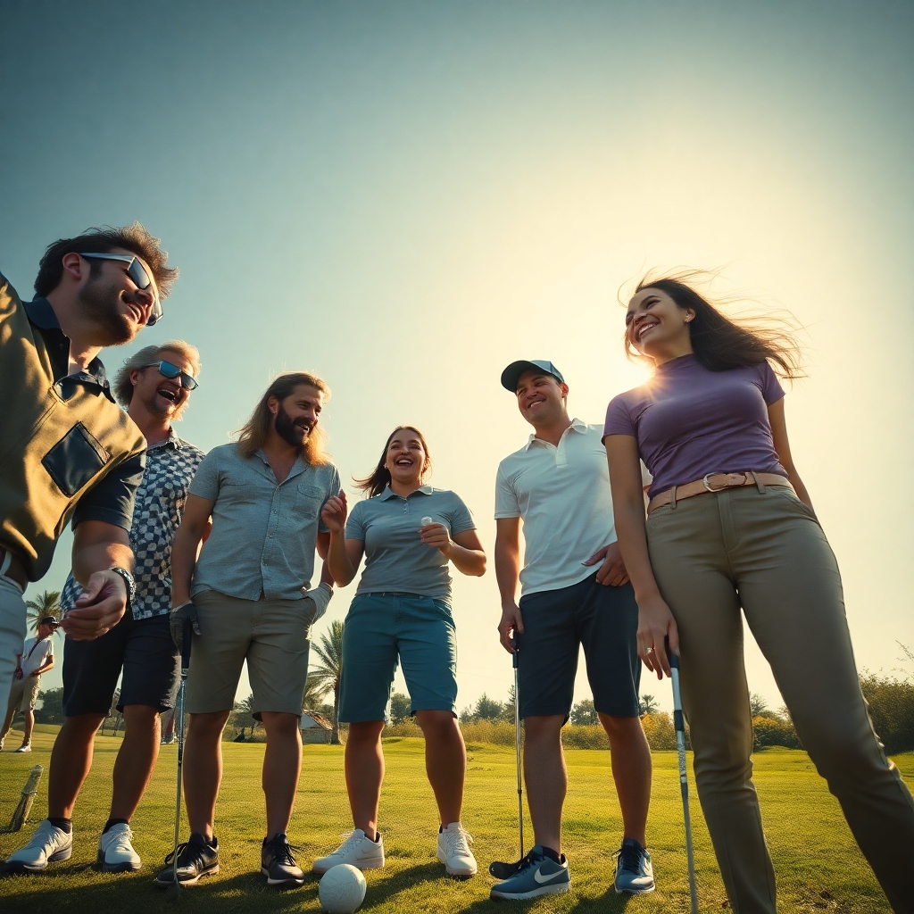 Friends enjoying a round of golf, showcasing the camaraderie and joy of the game.