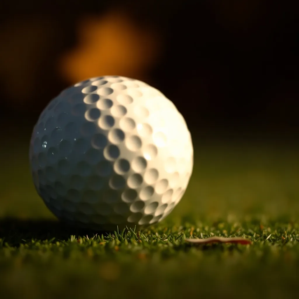 A golf ball lined up for a putt, symbolizing mindfulness, focus, and being present.