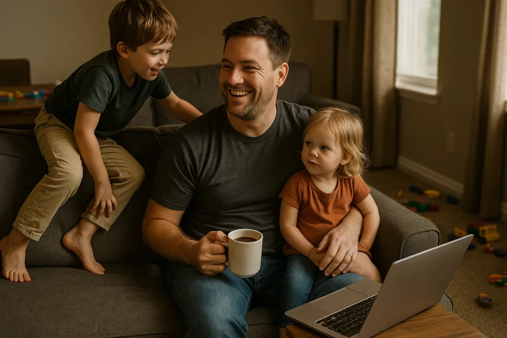 Fatherhood and entrepreneurship colliding in early morning routine