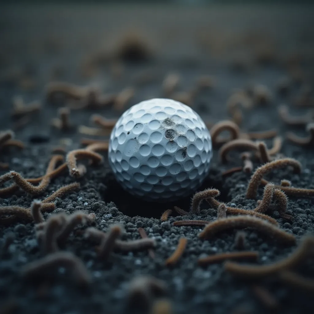 A single golf ball reflecting on men's personal growth and isolation.