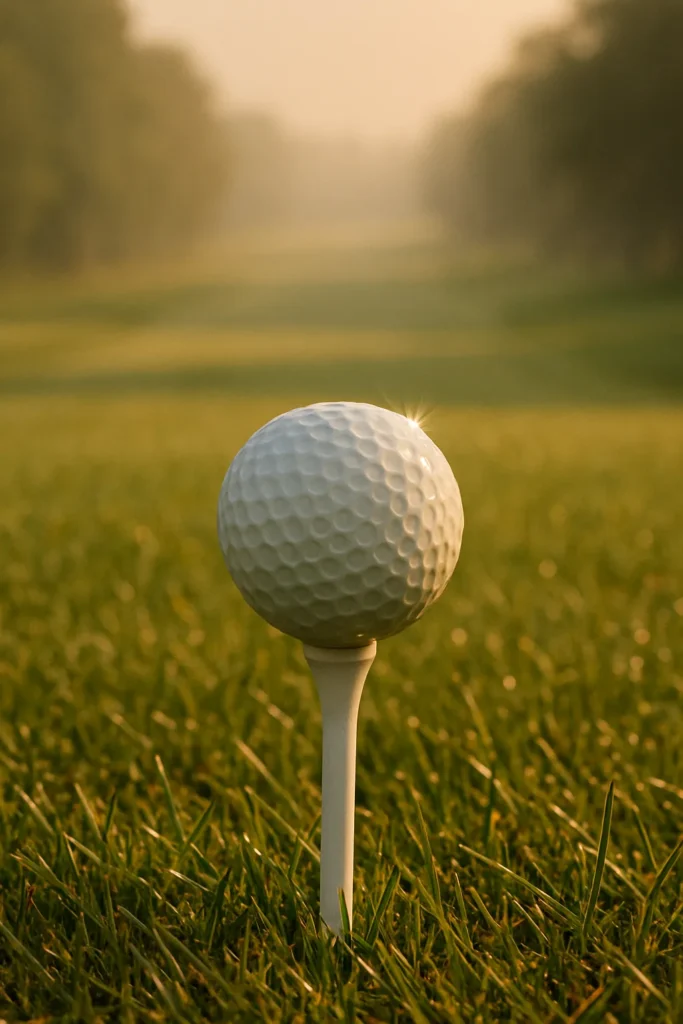 A golf ball ready for a blind tee shot, representing the moment of choice and the potential for a breakthrough.