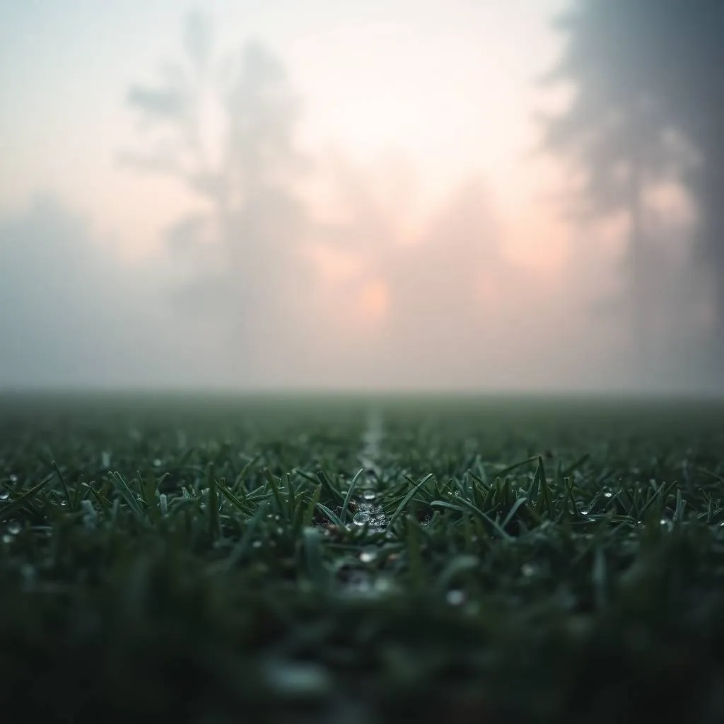 Golf Ball Wisdom hero image — quiet fairway at dawn with a single aim line