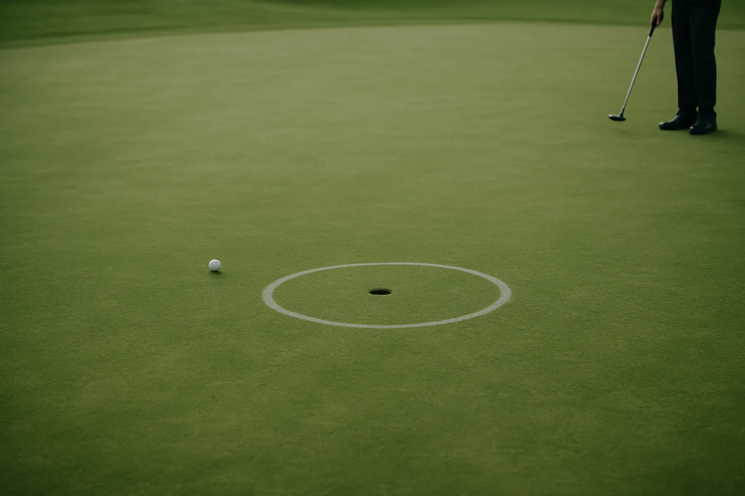 Golf Ball Wisdom mentorship reflection moment showing Read Roll Release putting mindset
