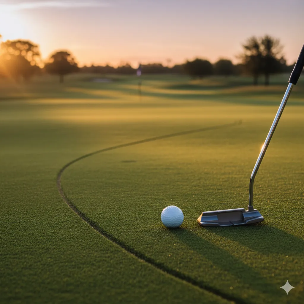 Read Roll Release putting on a quiet green at dusk