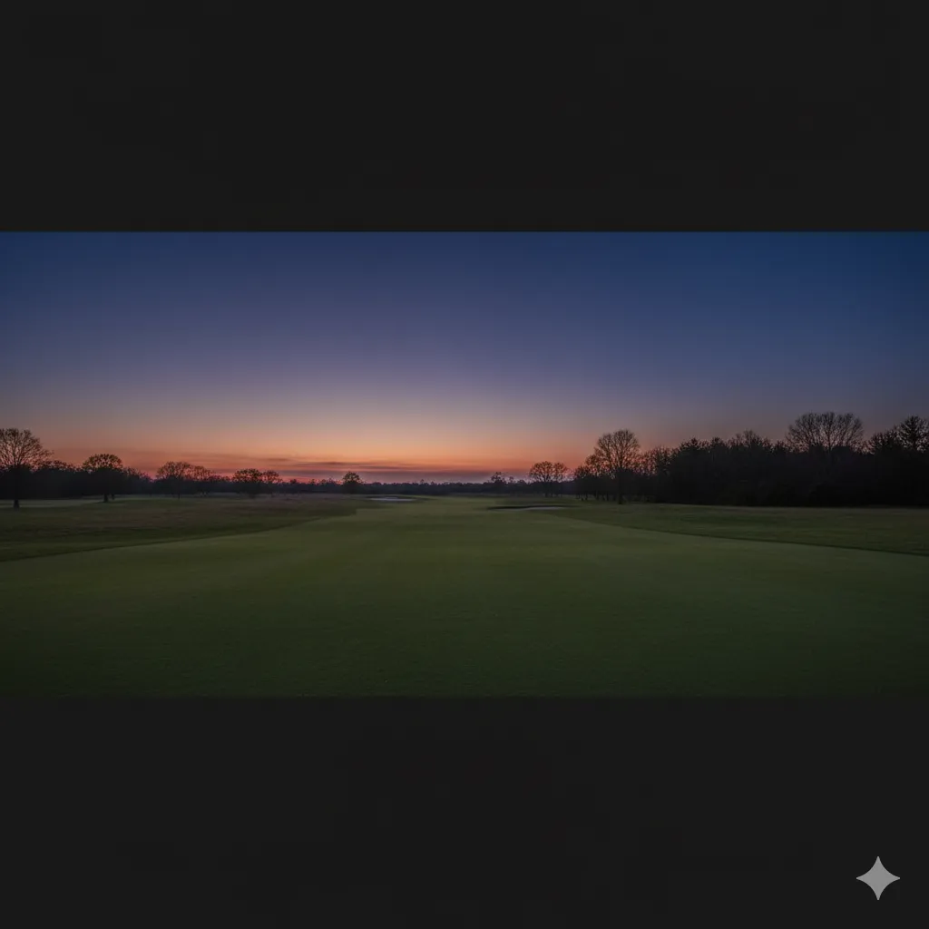 Dealing with Noise on a winter fairway in blue hour light
