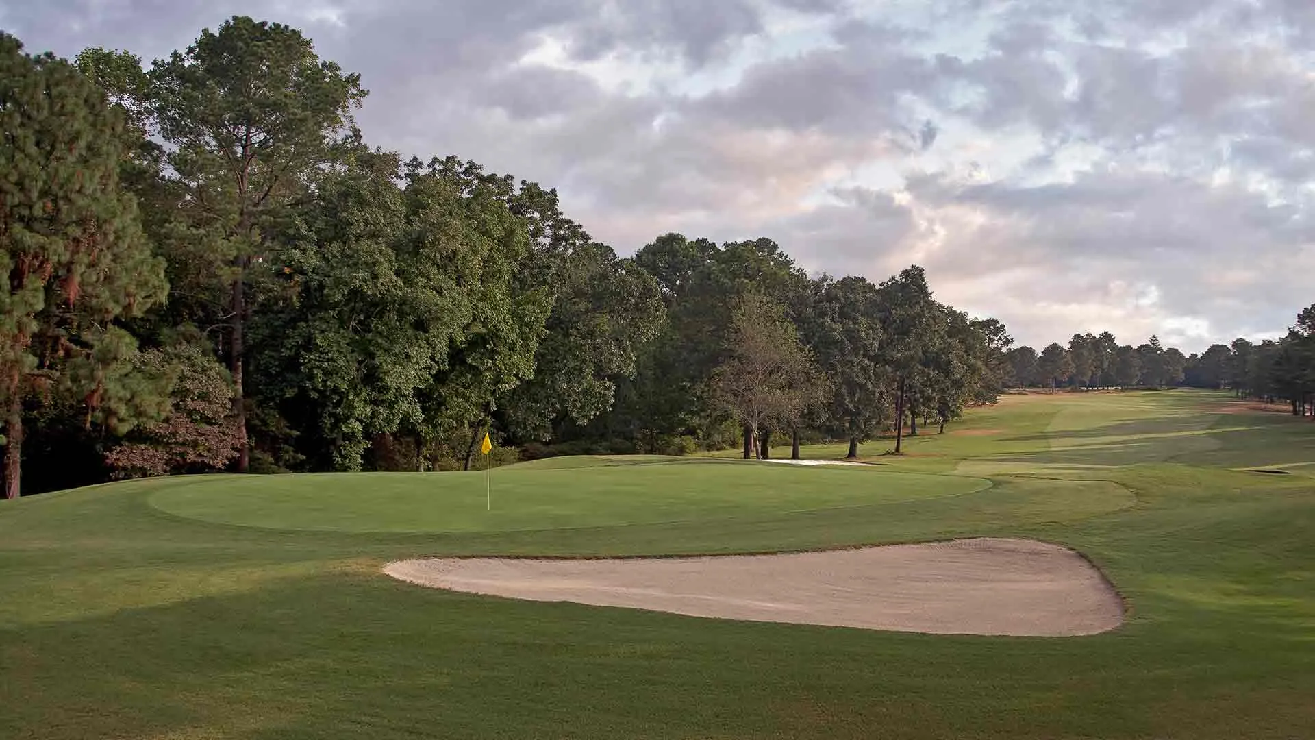 A golf hole on the course at the Country Club of Whispering Pines, the venue for the Golf Ball Wisdom carry less Invitational